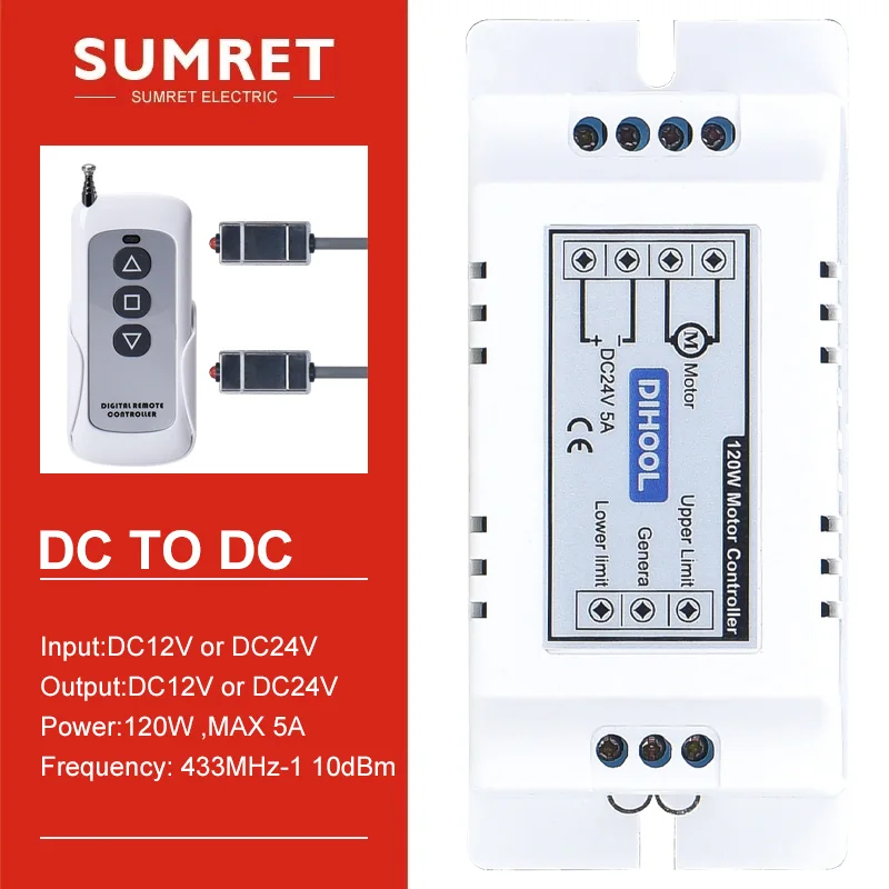 5A RF Motor Controler Forward And Reverse With Magnetic Reed Switch Linear Actuator Upper Lower Limit Stroke DC12V 24V 120W 60W
5A RF Motor Controler Forward And Reverse With Magnetic Reed Switch Linear Actuator Upper Lower Limit Stroke DC12V 24V 120W 60W