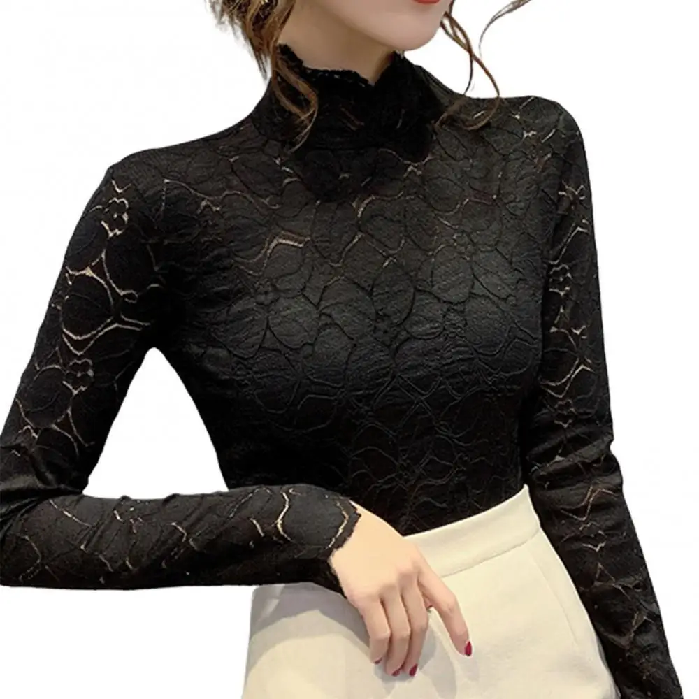 Hot Sales Women Autumn Long Sleeve Turtles Neck Sheer Slim Blouse Solid Color Base T-shirt
Hot Sales Women Autumn Long Sleeve Turtles Neck Sheer Slim Blouse Solid Color Base T-shirt