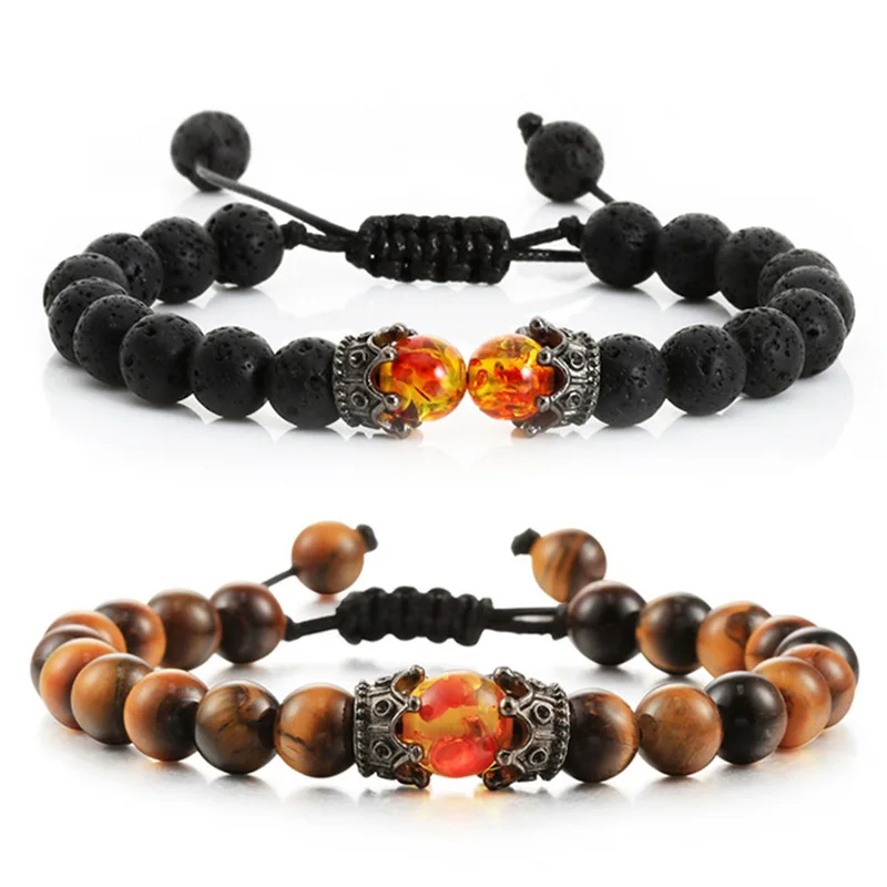 Luxury Crown Natural Stone Tiger Eye Volcanic Stone Men's Bracelet Slimming Energy Yoga Simple Versatile Women's Bracelet
Luxury Crown Natural Stone Tiger Eye Volcanic Stone Men's Bracelet Slimming Energy Yoga Simple Versatile Women's Bracelet