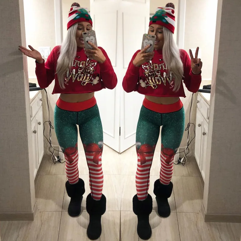 New Christmas Slim Leggings Ladies Printed Hip Lift Yoga Pants Breathable Sweat-absorbent Sports Pants Trousers Womens Clothing
New Christmas Slim Leggings Ladies Printed Hip Lift Yoga Pants Breathable Sweat-absorbent Sports Pants Trousers Womens Clothing