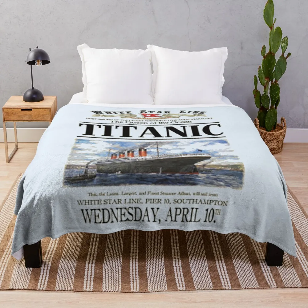 

Titanic Sinking Vintage Poster Cruise Ship Atlantic Ocean VoyageThrow Blanket Blankets For Bed Thermal Blankets For Travel