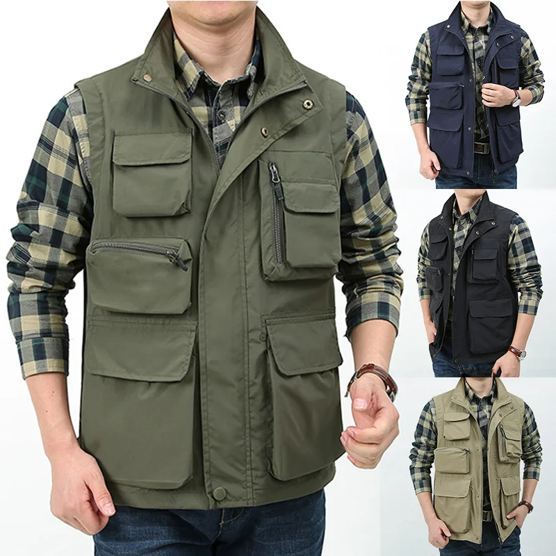 Thick Warm Men's Vest Jacket Photographer Waistcoat Tool Many Pocket Mesh Work Sleeveless Fleece Waist Coat Outwear
Thick Warm Men's Vest Jacket Photographer Waistcoat Tool Many Pocket Mesh Work Sleeveless Fleece Waist Coat Outwear