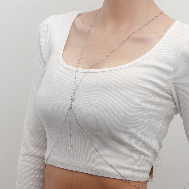 Simple Summer Sexy Body Bikini Chest Chain Harness Chain Jewelry Charm Body Necklaces Chain For Women Girls Fashion Jewelry
Simple Summer Sexy Body Bikini Chest Chain Harness Chain Jewelry Charm Body Necklaces Chain For Women Girls Fashion Jewelry