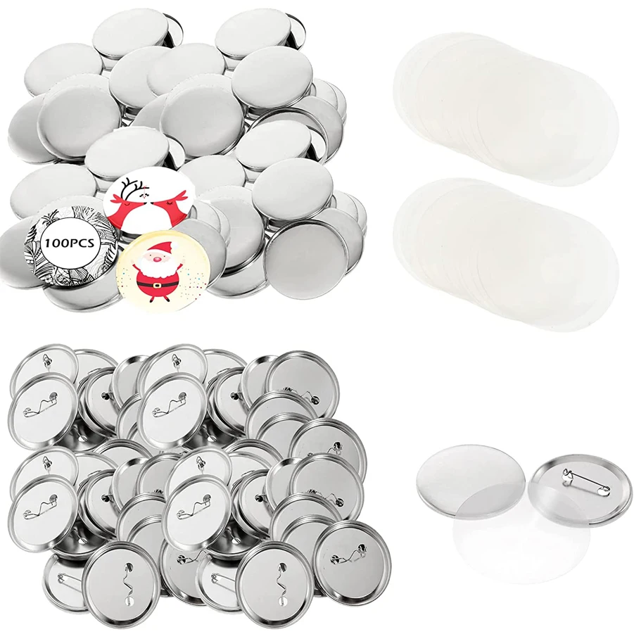 

2022 NEW 100PCS Metal Button Pins Blank Button Badge Parts Maker значки набор 25MM/32MM/37MM/44MM/50MM/56MM/58MM 100PCS