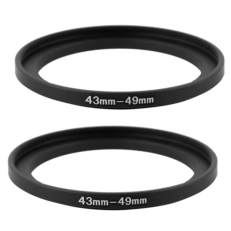 

Top Deals 2X 43Mm To 49Mm Metal Step Up Filter Ring Adapter For Camera