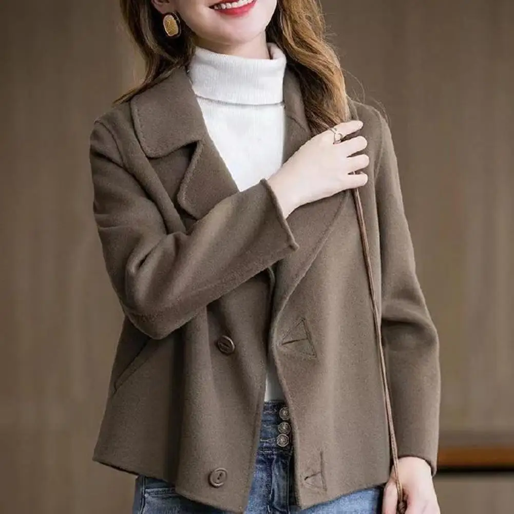 Women Solid Wool Blend Coat Office Lady Elegant Trendy Coat Button Outwear Loose Turn-down Collar Single-breasted Buttons Coat
Women Solid Wool Blend Coat Office Lady Elegant Trendy Coat Button Outwear Loose Turn-down Collar Single-breasted Buttons Coat