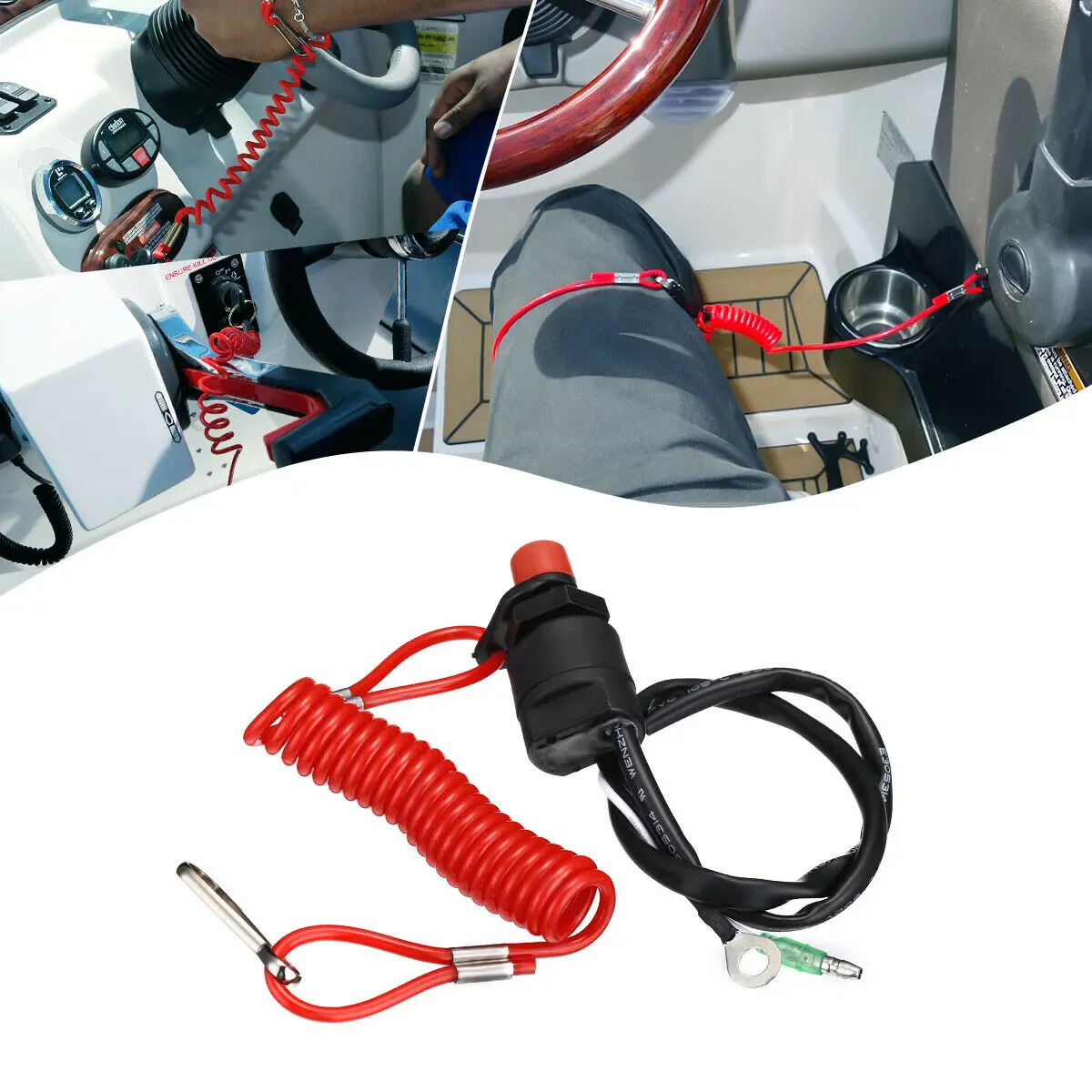 Outboard Cut Off Boat Motor Emergency Kill Stop Switch W/Safety Tether Lanyard With Kill Switch Safety Tether 2.8x5.5cm Accessor
Outboard Cut Off Boat Motor Emergency Kill Stop Switch W/Safety Tether Lanyard With Kill Switch Safety Tether 2.8x5.5cm Accessor