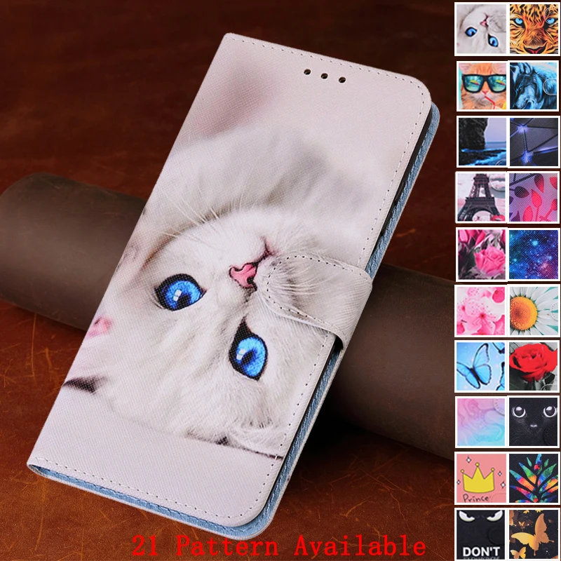 

Wallet Bag Phone Case For Huawei P50 Pro Painted Pattern Leather Flip Cover For Huawei P50e P40 P30 Pro P20 Lite Card Holder