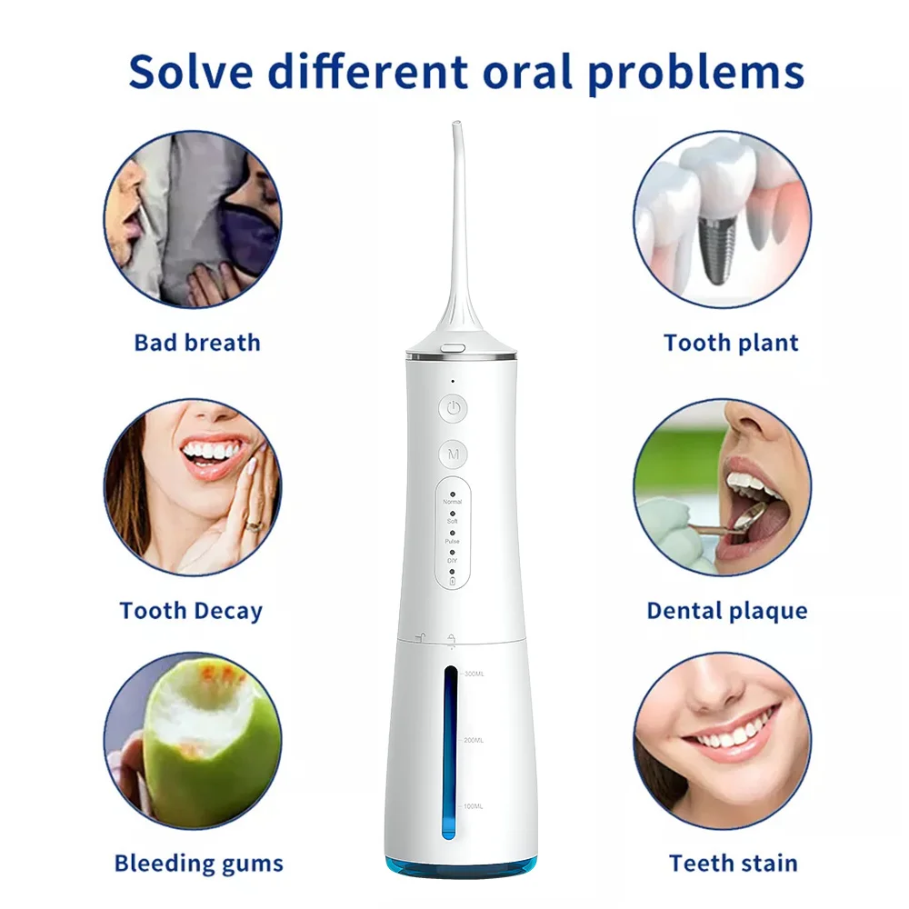 Oral Flosser Irrigator Dental Water Jet 4 Mode Water Flosser Oral Irrigator for Teeth Rechargeable Portable Oral Clean Machine
Oral Flosser Irrigator Dental Water Jet 4 Mode Water Flosser Oral Irrigator for Teeth Rechargeable Portable Oral Clean Machine