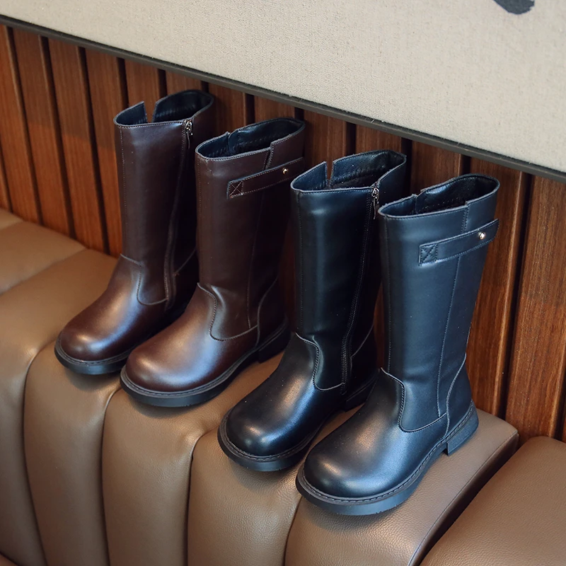 Теплые сапоги до середины икры для девочек, детские универсальные повседневные Простые однотонные Нескользящие сапоги на плоской подошве ... 
Теплые сапоги до середины икры для девочек, детские универсальные повседневные Простые однотонные Нескользящие сапоги на плоской подошве ...