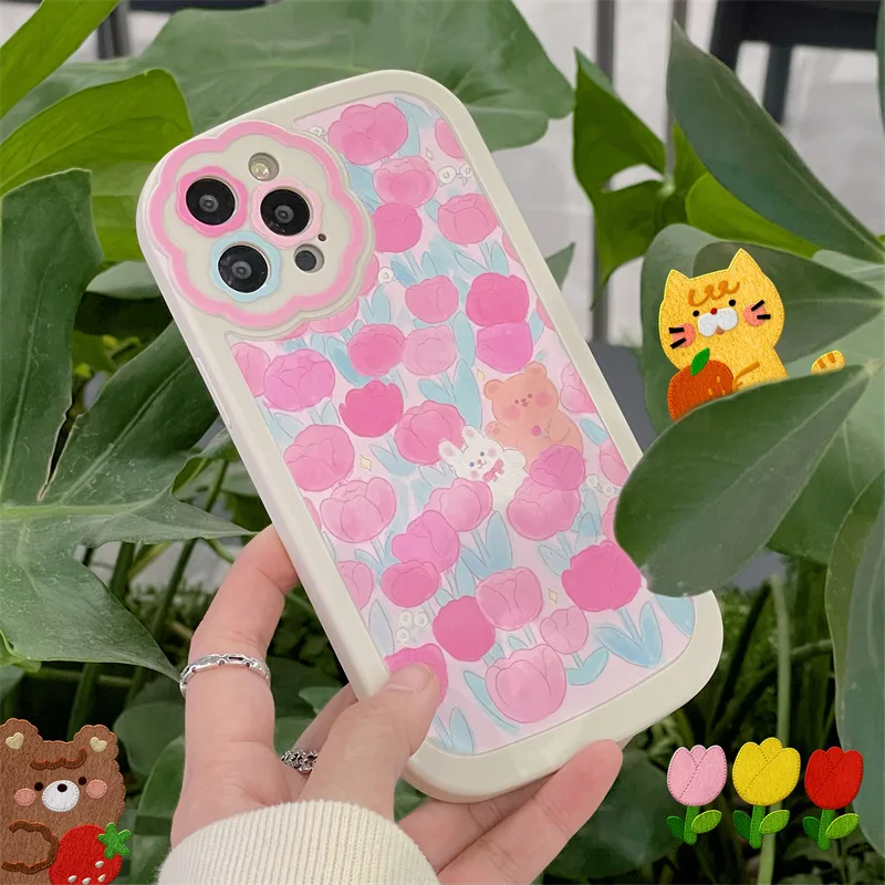 Flower Lens Protection Phone Case For iPhone 13 12 11 Pro Max X XR XS Max Soft Cover Cute Tulip Cartoon Bear Rabbit Leather Case
Flower Lens Protection Phone Case For iPhone 13 12 11 Pro Max X XR XS Max Soft Cover Cute Tulip Cartoon Bear Rabbit Leather Case