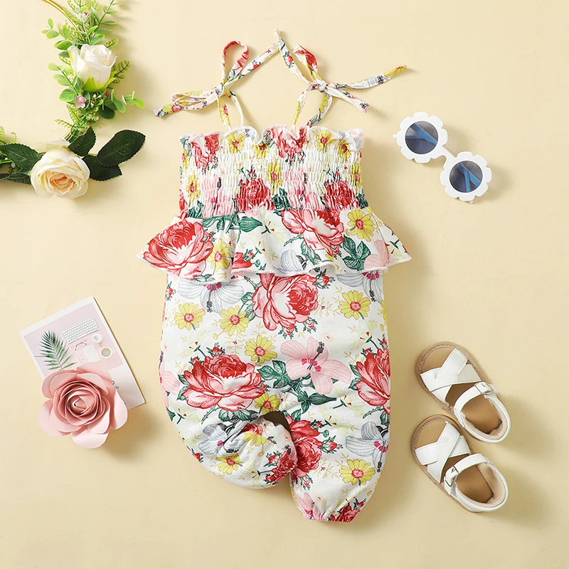 3-24M Newborn Baby Girl Rompers Summer Suspender Jumpsuit Floral Knotted Spaghetti Straps Elastic Romper Kids Infant Toddler New
3-24M Newborn Baby Girl Rompers Summer Suspender Jumpsuit Floral Knotted Spaghetti Straps Elastic Romper Kids Infant Toddler New