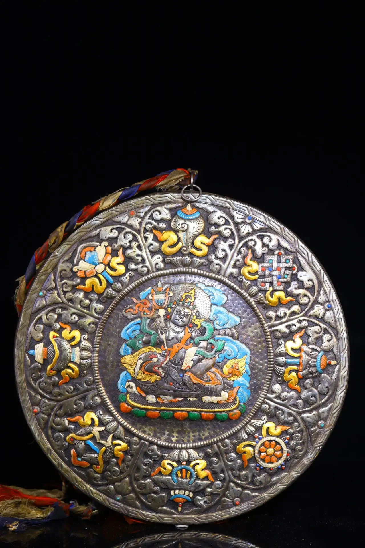 16"Tibet Temple Collection Old Tiantie Mosaic Gem Tracing Vaisravan Buddha Thangka mandala Worship Hall hanging panel Town house
16"Tibet Temple Collection Old Tiantie Mosaic Gem Tracing Vaisravan Buddha Thangka mandala Worship Hall hanging panel Town house
