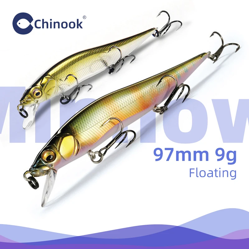 Chinook 97mm 9g Minnow Floating Shallowater Wobblers Fishing Lures Artificial Hard Bait swimbait Fishing Tackle
Chinook 97mm 9g Minnow Floating Shallowater Wobblers Fishing Lures Artificial Hard Bait swimbait Fishing Tackle