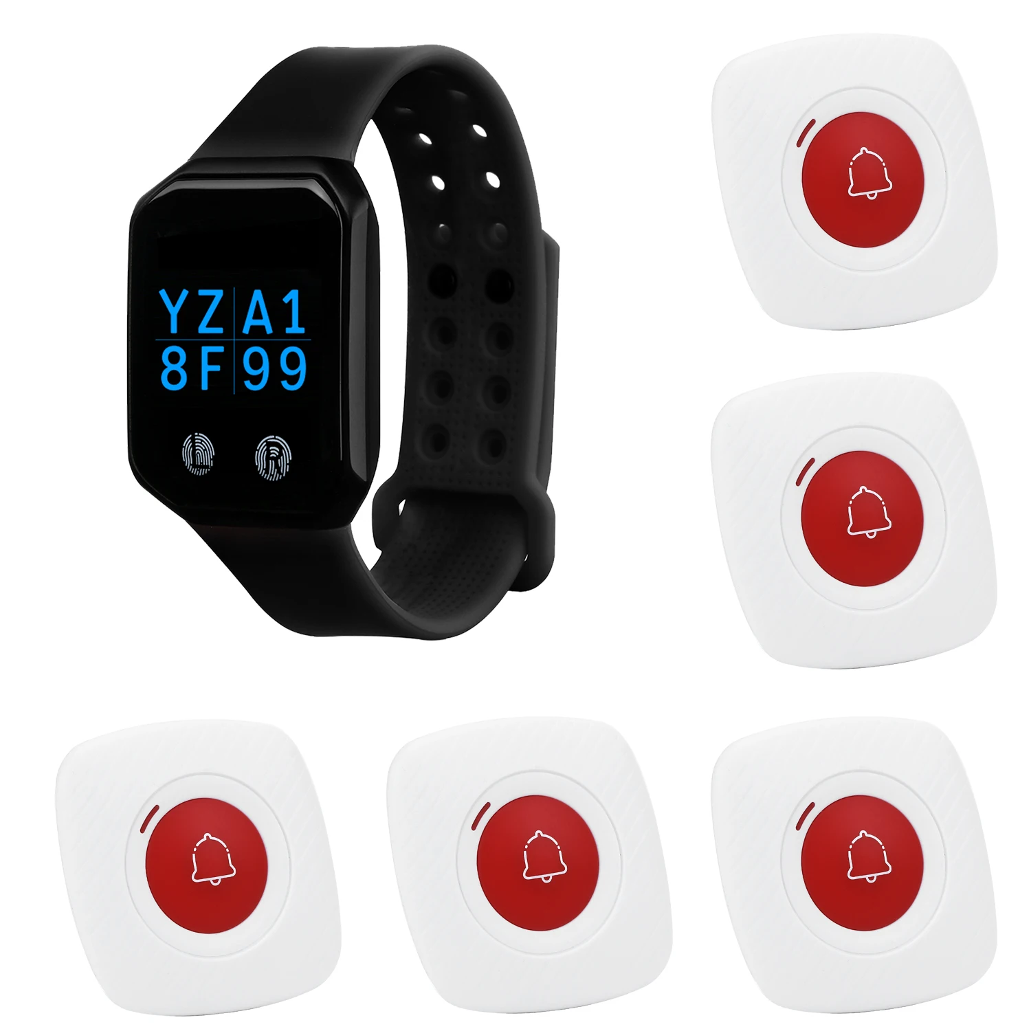 BYHUBYENG Restaurant Pager System Calling System Service Pager Waiter with 1 Pager Watch and 5 Waterproof Server Buttons
BYHUBYENG Restaurant Pager System Calling System Service Pager Waiter with 1 Pager Watch and 5 Waterproof Server Buttons