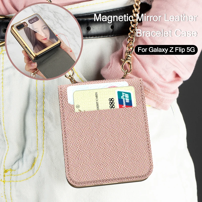 GKK Luxury Leather Bracelets Case For Samsung Galaxy Z Flip 5G Magnetic Mirror Card Package Cover For Samsung Z Flip Case Shell
GKK Luxury Leather Bracelets Case For Samsung Galaxy Z Flip 5G Magnetic Mirror Card Package Cover For Samsung Z Flip Case Shell