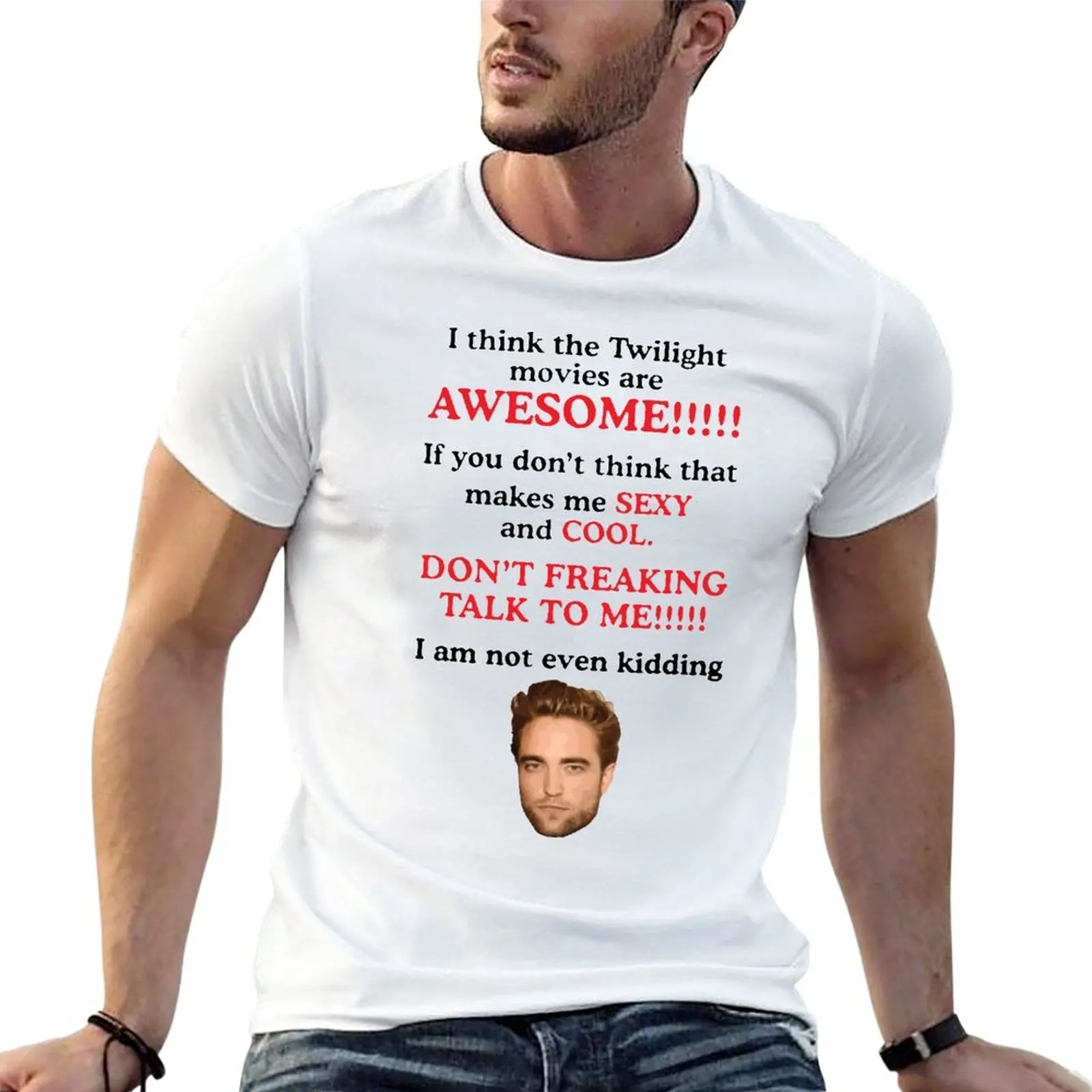Robert Pattinson I Think The Twilight Movies Are Awesome Oversized T Shirts Fashion Mens Clothes 100% Cotton Streetwear Tops Tee
Robert Pattinson I Think The Twilight Movies Are Awesome Oversized T Shirts Fashion Mens Clothes 100% Cotton Streetwear Tops Tee