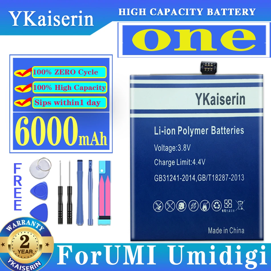 

Новинка, 6000 мАч, оригинальный аккумулятор ykaisсеребрин для UMI Umidigi, батареи, быстрая доставка