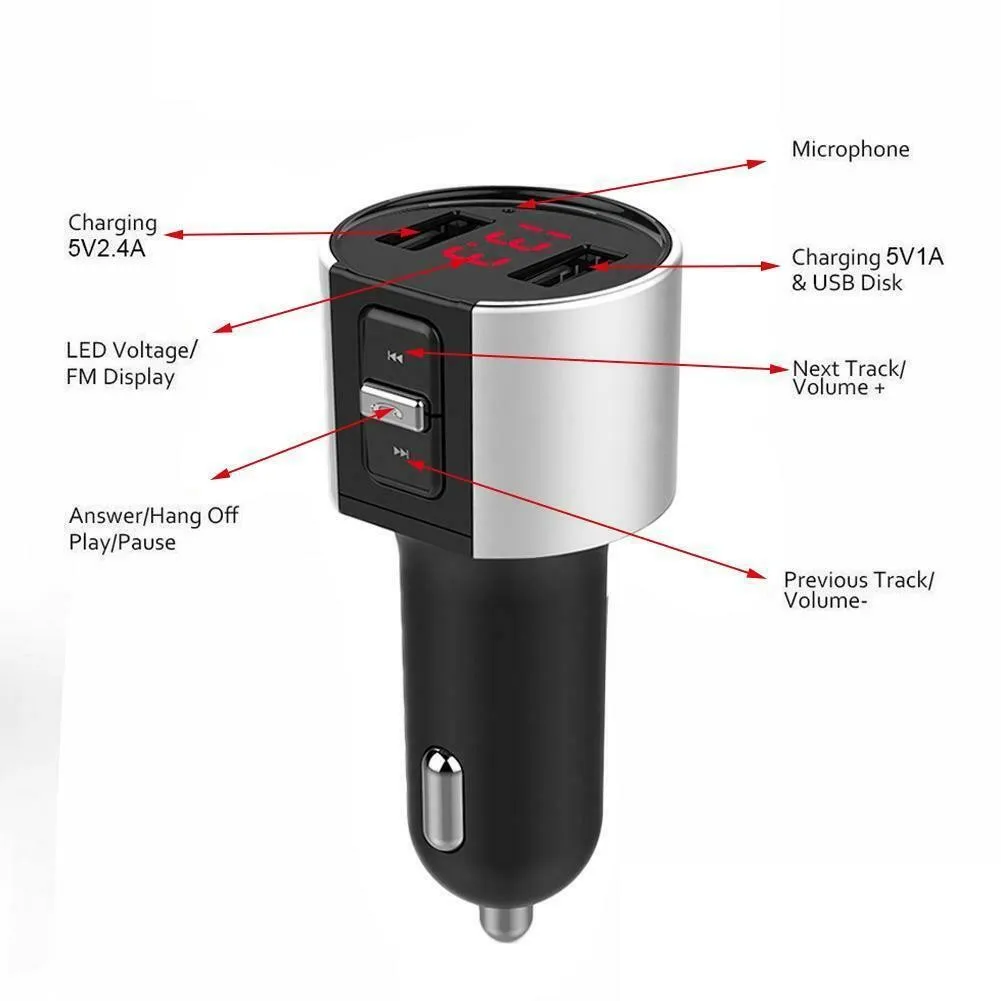 Car Bluetooth 5.0 FM Transmitter Wireless Handsfree Audio Receiver Auto MP3 Player Dual USB Fast Charger Car Accessories
Car Bluetooth 5.0 FM Transmitter Wireless Handsfree Audio Receiver Auto MP3 Player Dual USB Fast Charger Car Accessories