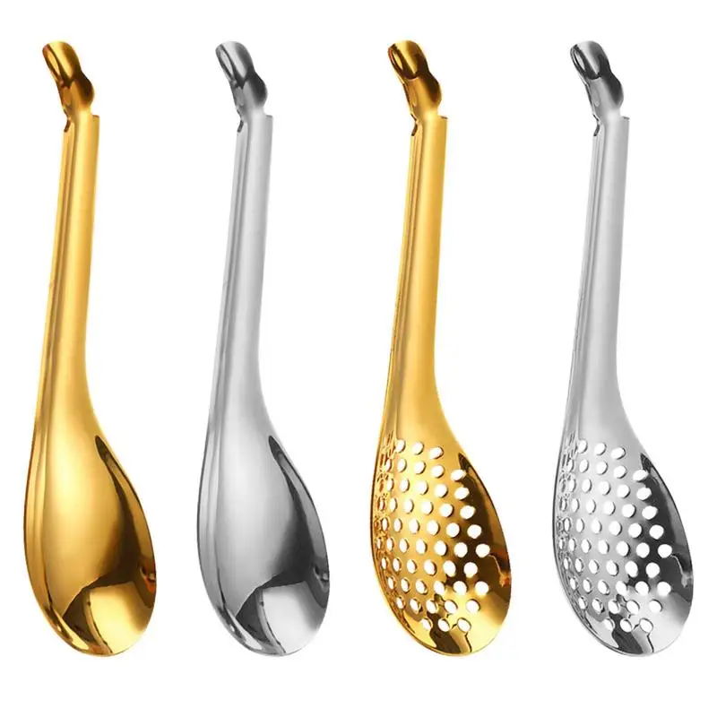 

Caviar Spoons Molecular Cuisine Caviar Spoon Tea Stirring Spoons Steel Spherification Slotted Strainers Kitchen Accessories