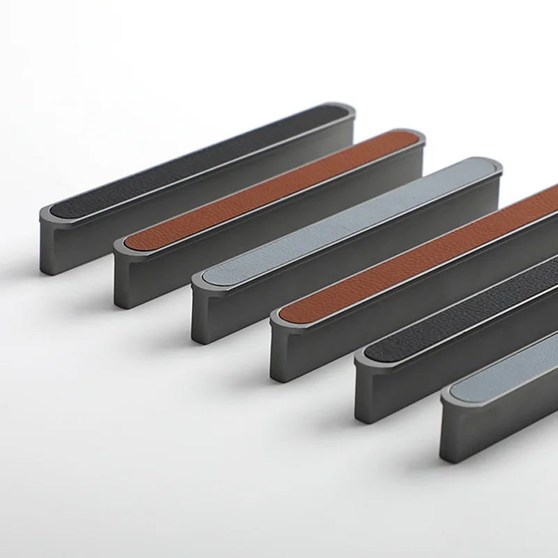 Gray Light Luxury Lengthened Nordic Minimalist Furniture Black Brown Leather Handle Cabinet Drawer Knobs Cupboard Handles
Gray Light Luxury Lengthened Nordic Minimalist Furniture Black Brown Leather Handle Cabinet Drawer Knobs Cupboard Handles