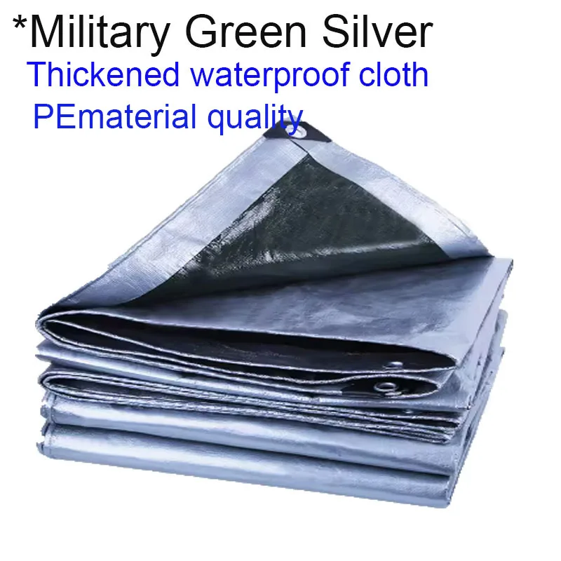 

Утолщенная водонепроницаемая ткань в стиле милитари зеленого и серебряного цвета, солнцезащитный, теплоизоляционный, устойчивый к холоду, прочный, плотно организованный