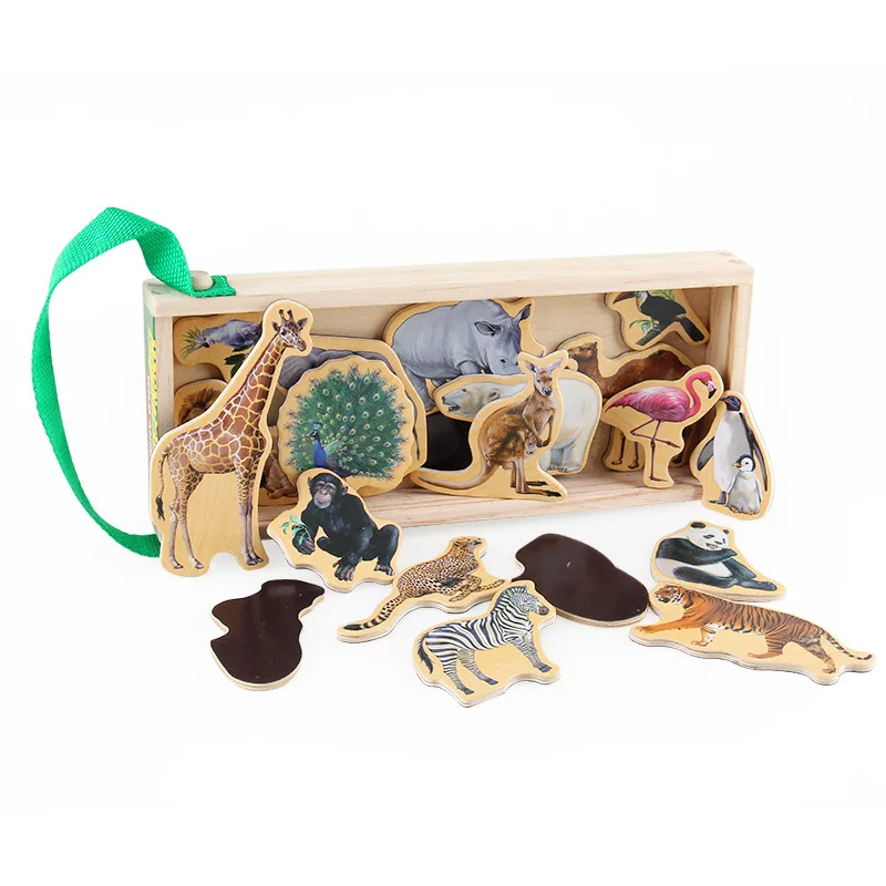20Pcs Wooden Toys Colorful Cartoon Animals Dinosaur Building Forest Animal Puzzle with Wooden Box Learning Toys Magnetic Sticker
20Pcs Wooden Toys Colorful Cartoon Animals Dinosaur Building Forest Animal Puzzle with Wooden Box Learning Toys Magnetic Sticker