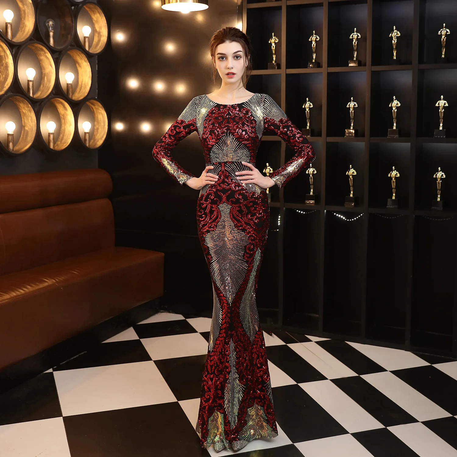 Vintage Sequins Beads Slim Mermaid Maxi Prom Dress Women O Neck Long Sleeve Glitter Sexy Backless Cocktail Party Evening Dress
Vintage Sequins Beads Slim Mermaid Maxi Prom Dress Women O Neck Long Sleeve Glitter Sexy Backless Cocktail Party Evening Dress