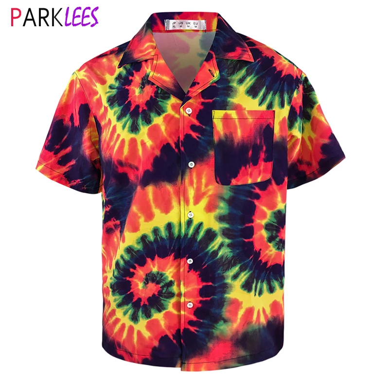 Funky Tie Dye Print Mens Hawaiian Shirt Summer Short Sleeve Regular Fit Beach Shirt Casual Holiday Aloha Party Shirt Chemise 3XL
Funky Tie Dye Print Mens Hawaiian Shirt Summer Short Sleeve Regular Fit Beach Shirt Casual Holiday Aloha Party Shirt Chemise 3XL