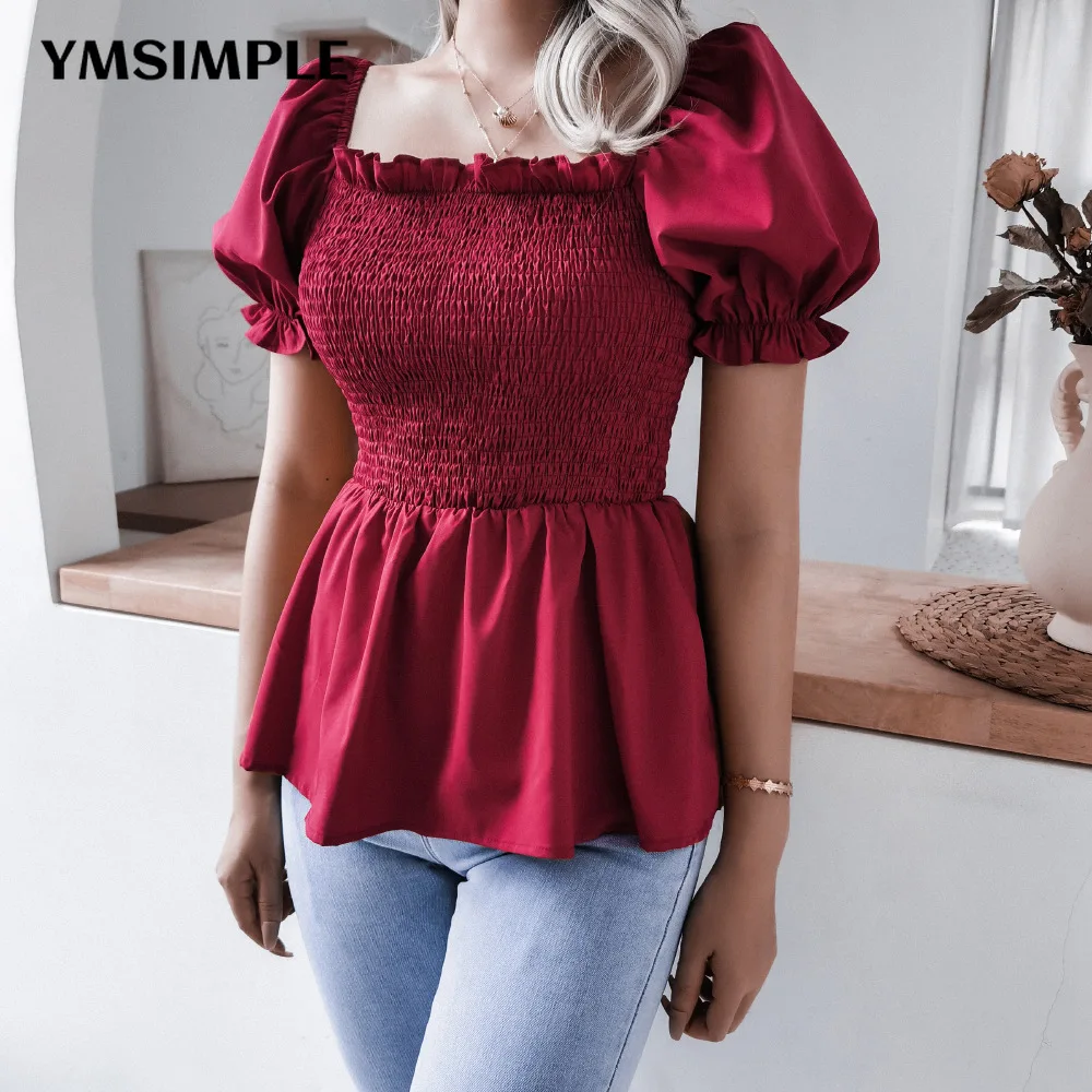 Casual Short Sleeve Square Collar Tunics Blouses Shirt Fashion Female 2022 Summer Ruffles Backless Chic Top Blouse Black White
Casual Short Sleeve Square Collar Tunics Blouses Shirt Fashion Female 2022 Summer Ruffles Backless Chic Top Blouse Black White