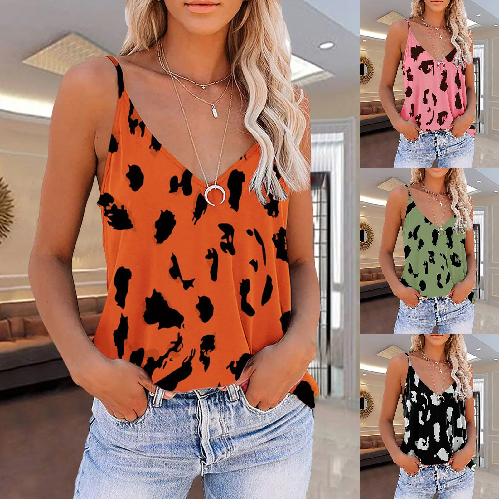 2x Tunic Tops Women Sexy Sleeveless Camisole V Neck Leopard Print T Shirt Top Tank Top Dance Top Women
2x Tunic Tops Women Sexy Sleeveless Camisole V Neck Leopard Print T Shirt Top Tank Top Dance Top Women