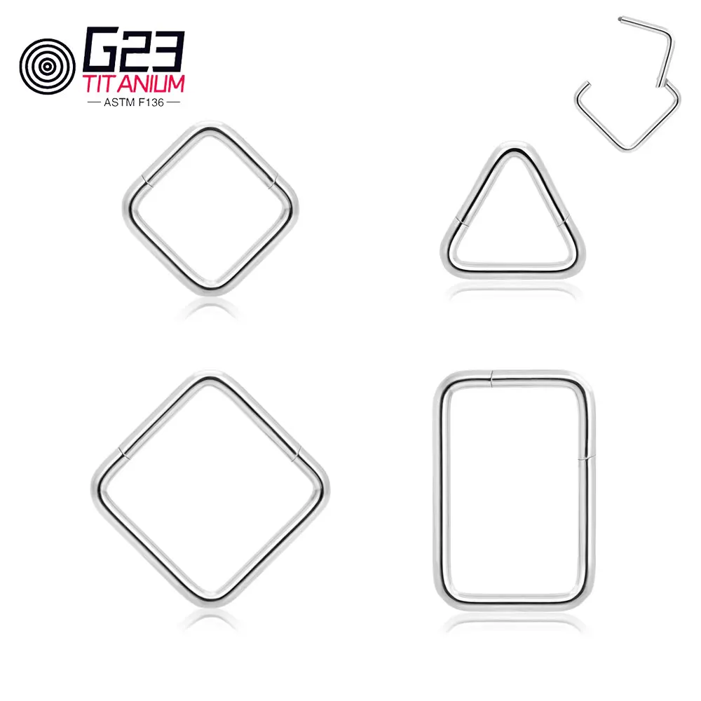 Triangle Square Rectangle G23 Titanium Septum Clicker Ear Tragus Cartilage Helix Daith Earring Nose Ring Piercing Body Jewelry
Triangle Square Rectangle G23 Titanium Septum Clicker Ear Tragus Cartilage Helix Daith Earring Nose Ring Piercing Body Jewelry