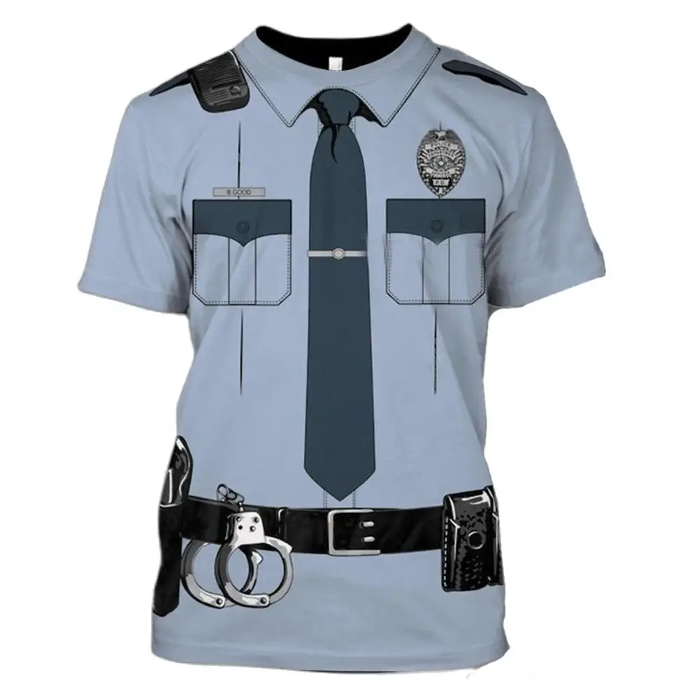 Summer Men's T-shirts 3d Police Uniform Print O-neck Short Sleeve Fashion Cosplay Clothing Oversized Streetwear Tops Tee Shirts
Summer Men's T-shirts 3d Police Uniform Print O-neck Short Sleeve Fashion Cosplay Clothing Oversized Streetwear Tops Tee Shirts