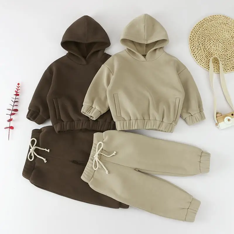2023 Autumn/Winter New Children's Solid Color Fleece Long Sleeve Sports Set Boys and Girls' Hooded Sweater Pants Two Piece Set
2023 Autumn/Winter New Children's Solid Color Fleece Long Sleeve Sports Set Boys and Girls' Hooded Sweater Pants Two Piece Set
