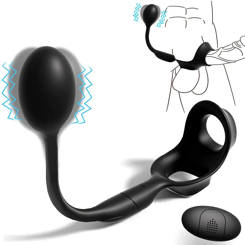 

Wearable Anal Massager Paired Rings for Couples Prostate Massager Sexy Toy Male Penis Vibrator Ring Silicone Butt Plug Dick Ring