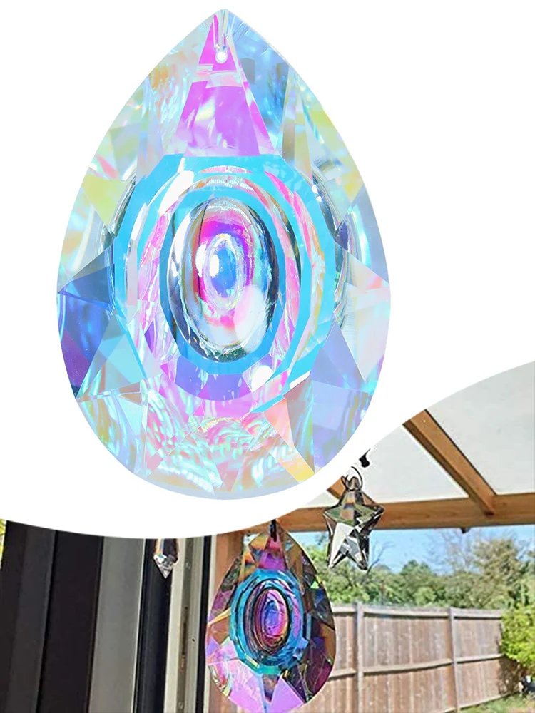 1pc Drop Shape Light Catcher Rainbow Maker Crystal Wind Chimes Home Balcony Garden Decoration Accessories 89mm Long
1pc Drop Shape Light Catcher Rainbow Maker Crystal Wind Chimes Home Balcony Garden Decoration Accessories 89mm Long