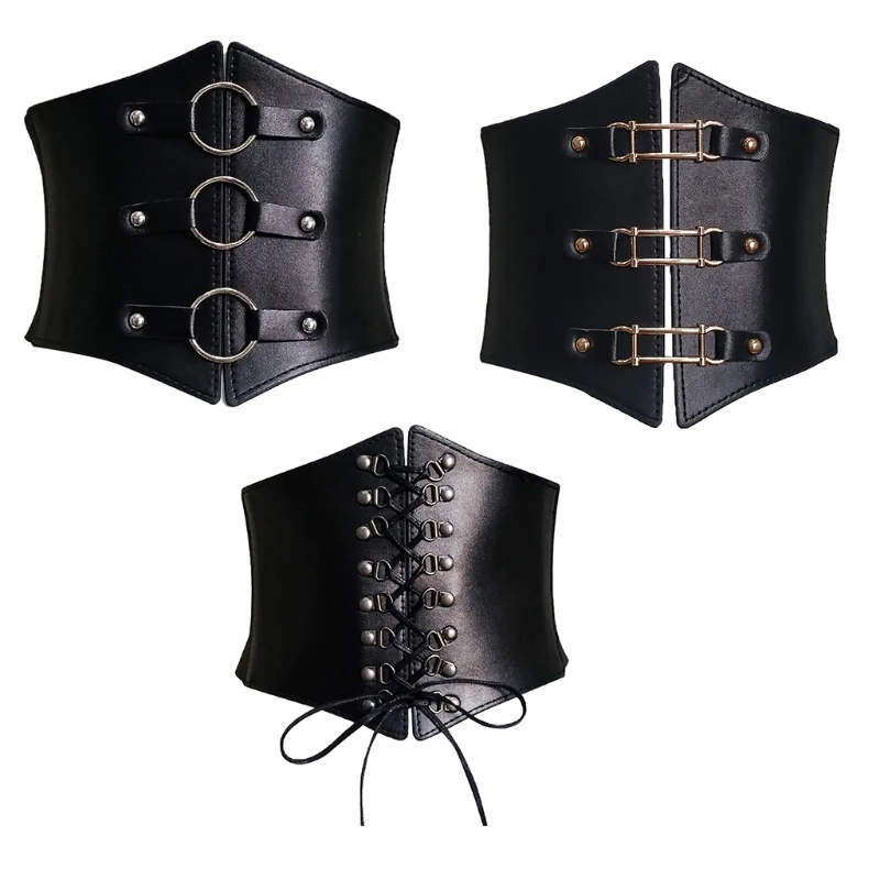 

Waist Cincher Corset Buckle Stretch Shaping Girdle Women Skirt Belt Female Pu Leather Hiphop Rock Nightclub Sexy Jeans