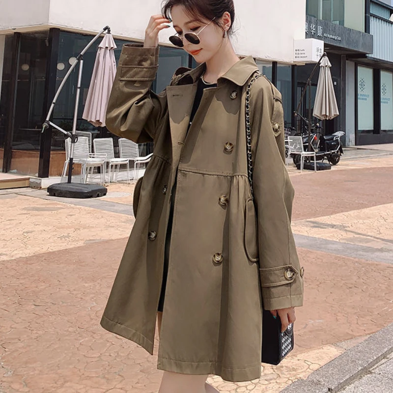 2023 Spring and Autumn Mid-length Women's Trench Coat Double-breasted Loose Commute Fashion with Lining Little Chap Khaki Jacket
2023 Spring and Autumn Mid-length Women's Trench Coat Double-breasted Loose Commute Fashion with Lining Little Chap Khaki Jacket