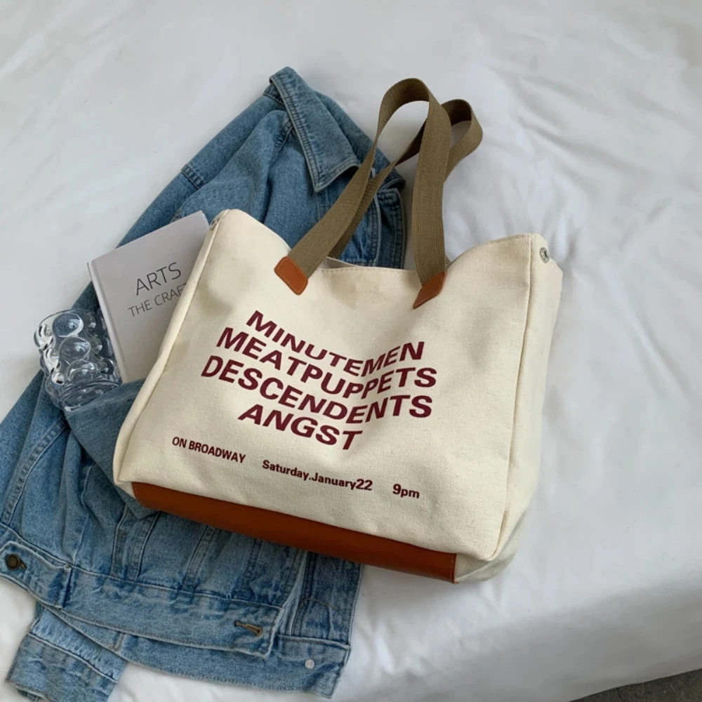 INS Niche Canvas Bag for Women 2021 New Letter Hit Color Shoulder Bag Female Large Capacity Shopping Bag Vintage Buckle Handbags
INS Niche Canvas Bag for Women 2021 New Letter Hit Color Shoulder Bag Female Large Capacity Shopping Bag Vintage Buckle Handbags