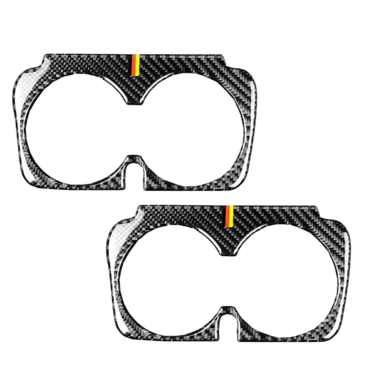 

2X Carbon Fiber Car Central Control Water Cup Holder Cover Trim for Mercedes-Benz C GLC E Class W205 X253 W213 2015-2019