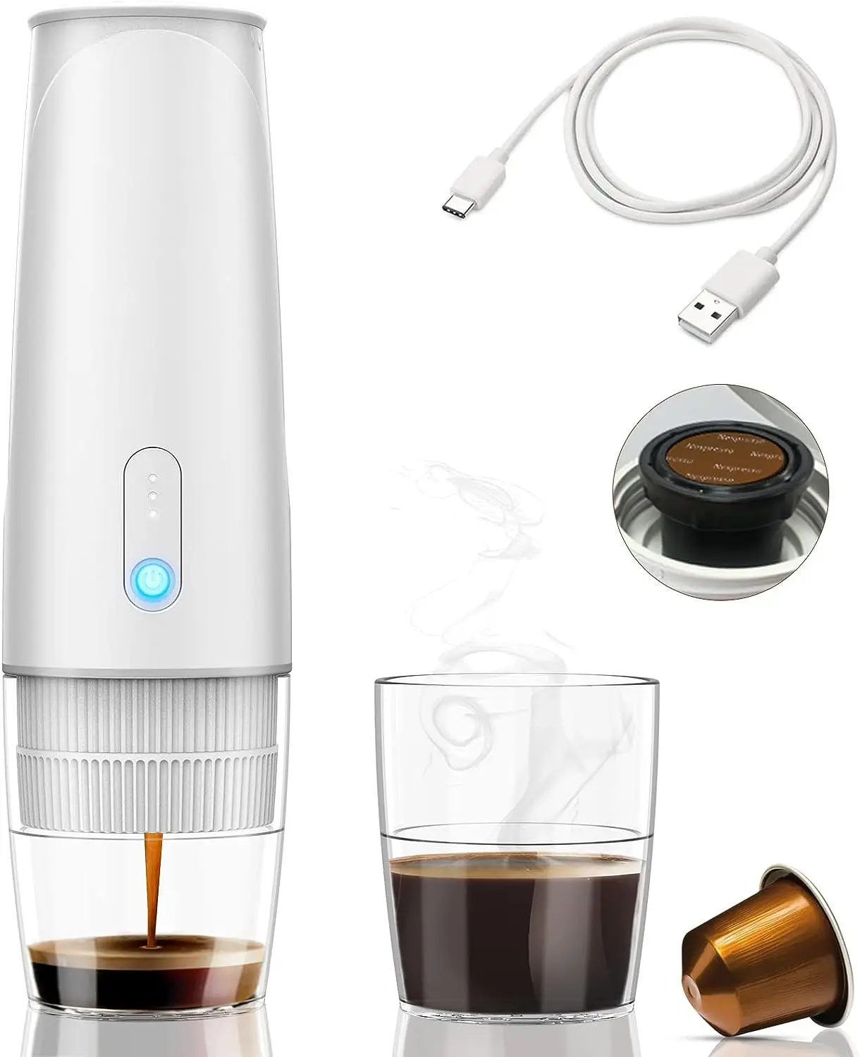 Espresso Maker , Camping Coffee Machine, 12V Travel for Nespresso Makers, Travel Gadgets, Compatible with Nespresso Capsule, Com
Espresso Maker , Camping Coffee Machine, 12V Travel for Nespresso Makers, Travel Gadgets, Compatible with Nespresso Capsule, Com
