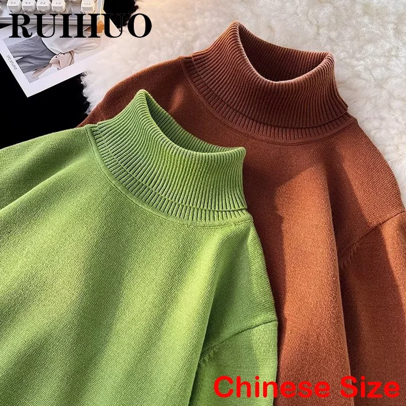 RUIHUO Solid Turtleneck Men Clothing Vintage Sweaters For Men Winter Clothes Pullover Men Knitwear 2XL 2022 Autumn New Arrivals
RUIHUO Solid Turtleneck Men Clothing Vintage Sweaters For Men Winter Clothes Pullover Men Knitwear 2XL 2022 Autumn New Arrivals