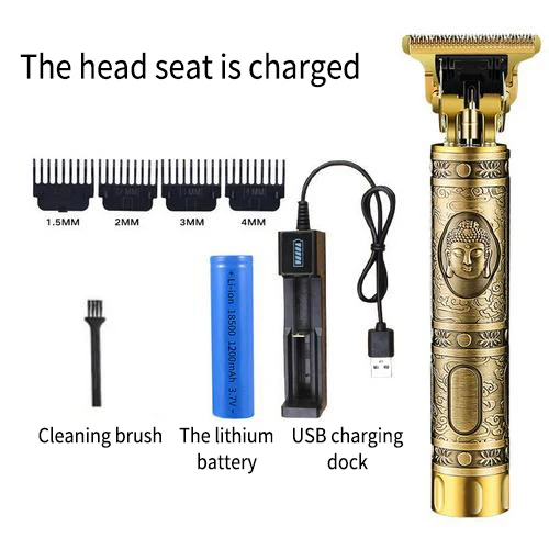 

USB Vintage T9 0mm Electric Hair Trimmer For Man Cordless Clippers Professional Beard Hair Cutting Machine Barber rechargeable