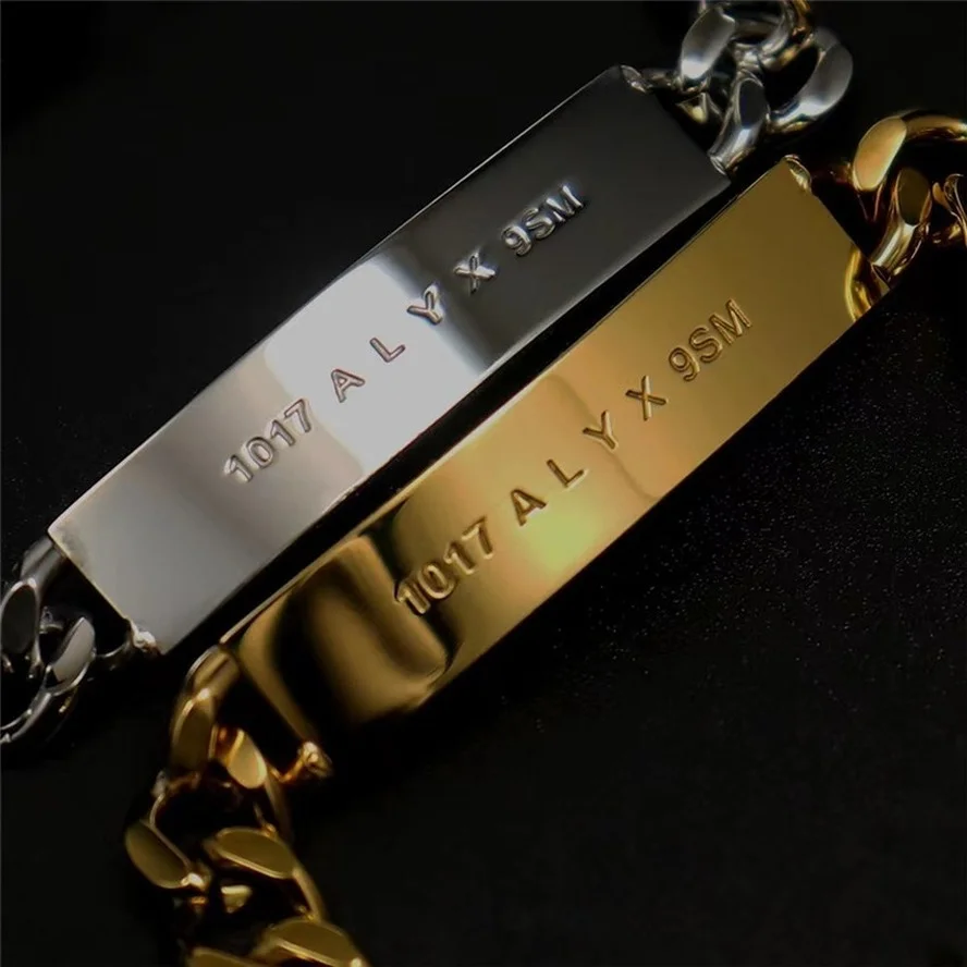 

1017 ALYX 9SM браслет с логотипом цепи идентификационный браслет для мужчин и женщин с передней застежкой крючок браслеты Alyx браслеты из нержаве...