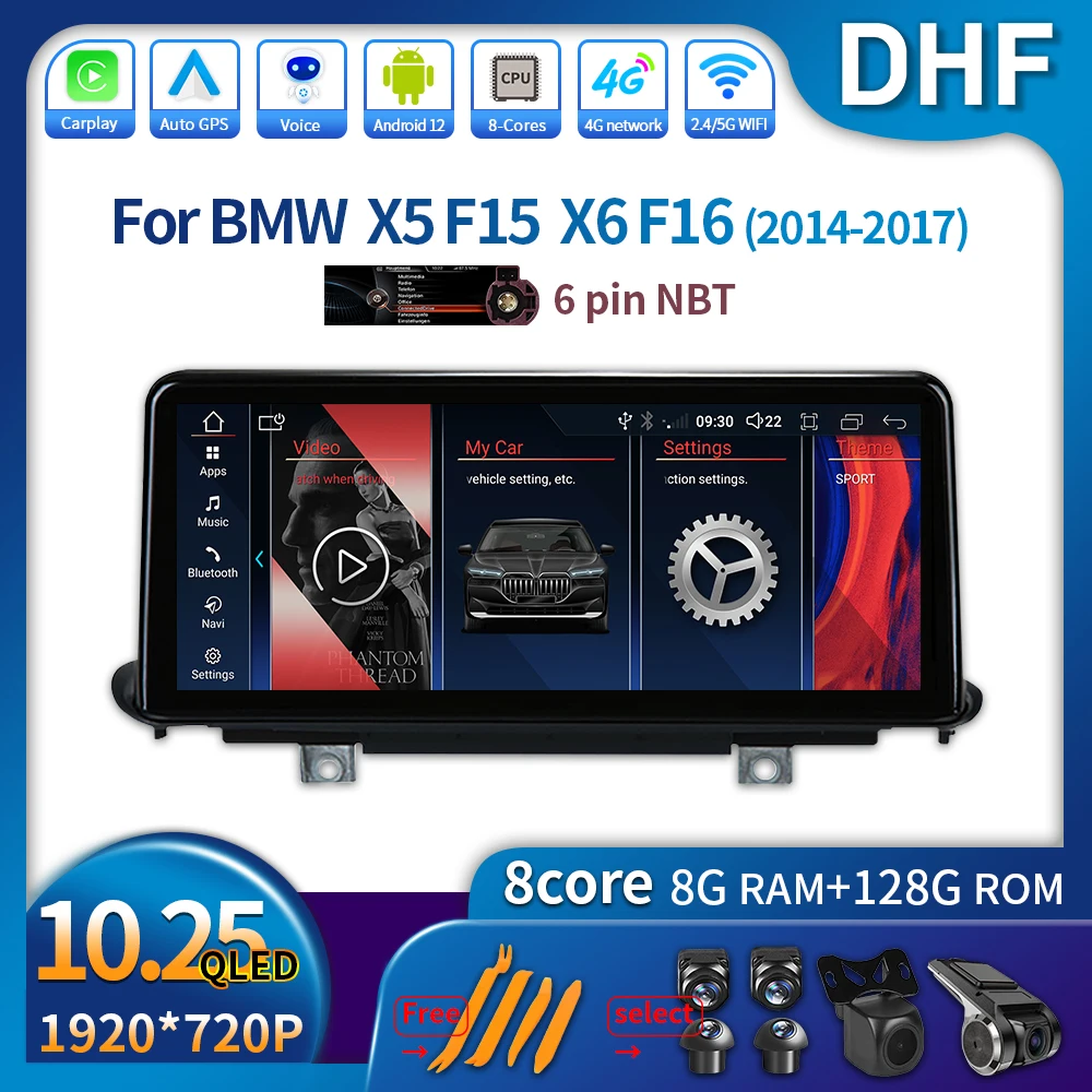 10.25'' Android 12 Carplay Multimedia Radio For BMW X5 F15 X6 F16 2014-2017 NBT Monitor Auto Navigation GPS Wifi Blueooth Player
10.25'' Android 12 Carplay Multimedia Radio For BMW X5 F15 X6 F16 2014-2017 NBT Monitor Auto Navigation GPS Wifi Blueooth Player
