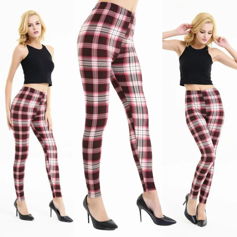 Plaid Print Leggings Women High Elasticity Sexy Woman Pants Plus Size Sporting Fitness Leggins Femme 
Plaid Print Leggings Women High Elasticity Sexy Woman Pants Plus Size Sporting Fitness Leggins Femme