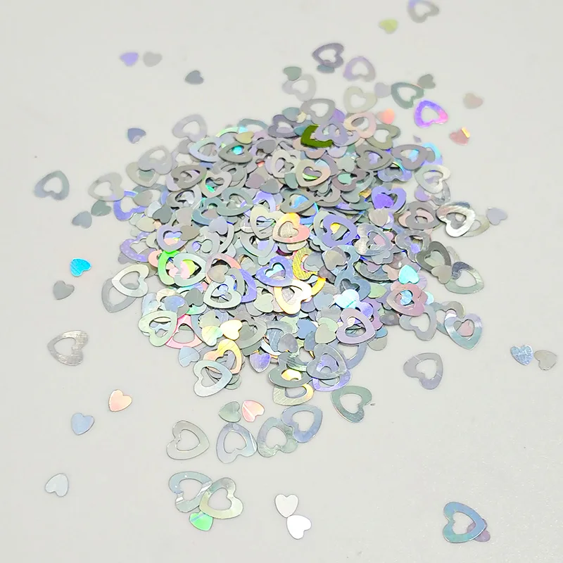50g New design Mixed Colors Heart Hollow Shape Laser Nail Glitter Paillette Sequins&Holographic AB Shiny for nail decoration
50g New design Mixed Colors Heart Hollow Shape Laser Nail Glitter Paillette Sequins&Holographic AB Shiny for nail decoration