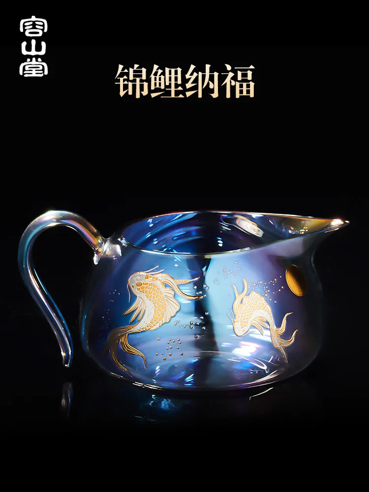 

Glow Gold and Silver Fired Glass Pitcher Thick Heat-Resistant Tea Pot Large Tea Serving Pot Single Kung Fu Tea Set