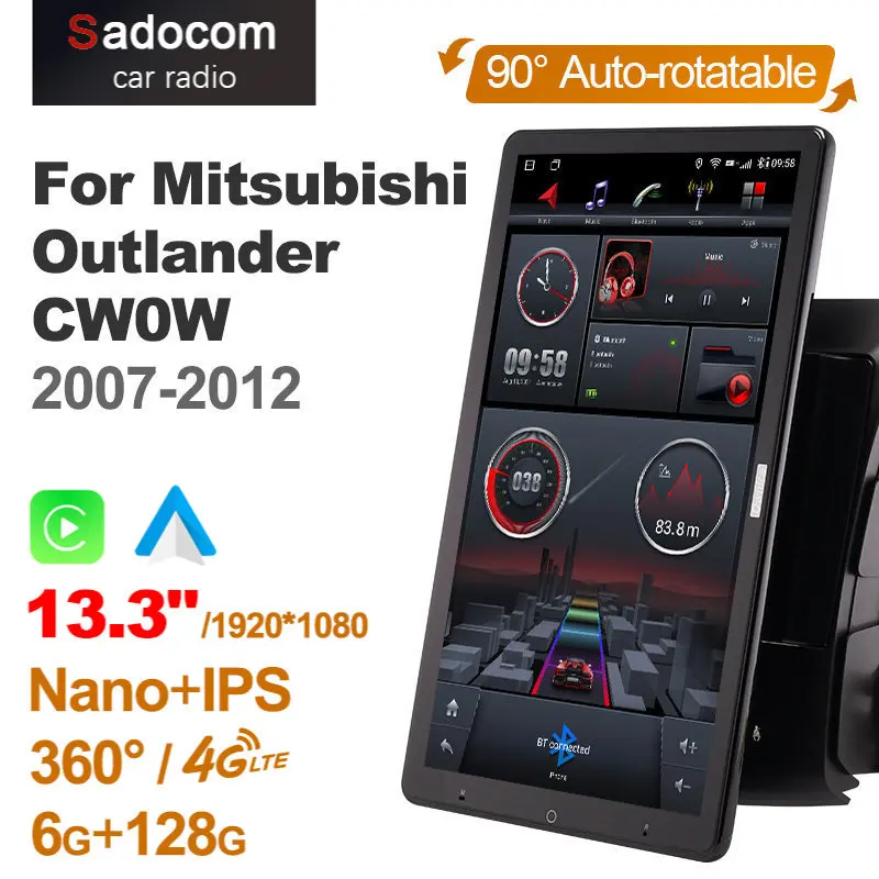 

1920*1080 1080P IPS Android10.0 for Mitsubishi Outlander CW0W Citroen C-Crosser Peugeot 4007 Car Radio Audio 13.3'' 360 6G 128G