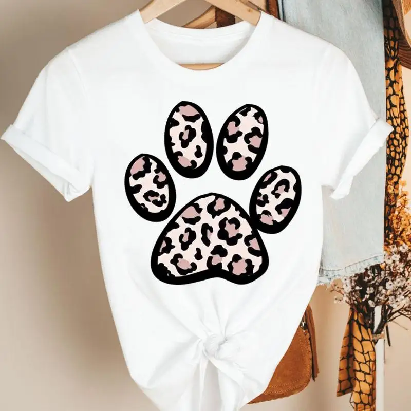 Women Clothes Floral Leopard Dog Paw Lovely Cartoon Summer Short Sleeve Print Fashion Tshirt Female Tee Top Graphic T-shirt
Women Clothes Floral Leopard Dog Paw Lovely Cartoon Summer Short Sleeve Print Fashion Tshirt Female Tee Top Graphic T-shirt